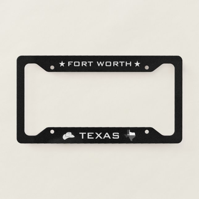 Fort Worth Cowboy Hat  License Plate Frame (Front)