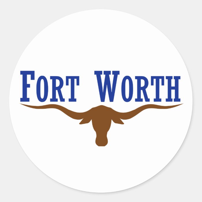 Fort Worth Flag Round Stickers