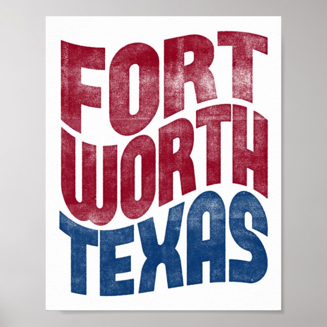 Fort Worth Poster Texas Typography (Front)