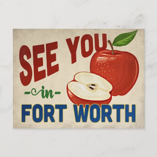 Fort Worth Texas Apple _ Vintage Travel Postcard