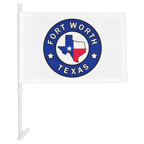 Fort Worth Texas Car Flag