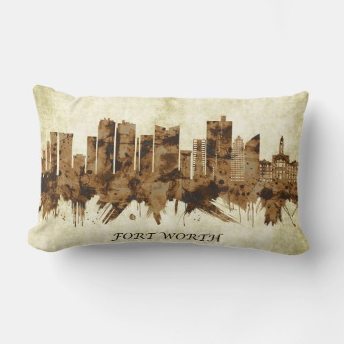Fort Worth Texas Cityscape Lumbar Pillow