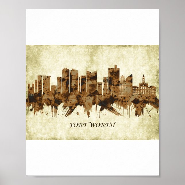 Fort Worth Texas Cityscape Poster (Front)