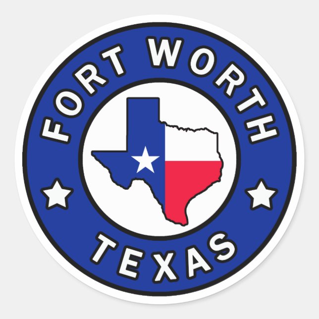 Fort Worth Texas Classic Round Sticker (Front)