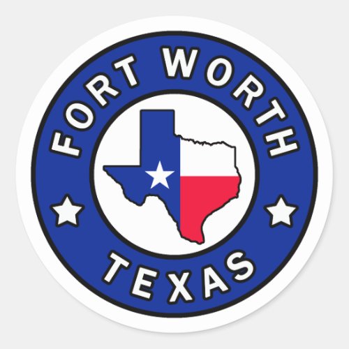 Fort Worth Texas Classic Round Sticker