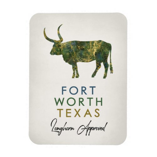 Fort Worth Texas Dark Marble Magnet