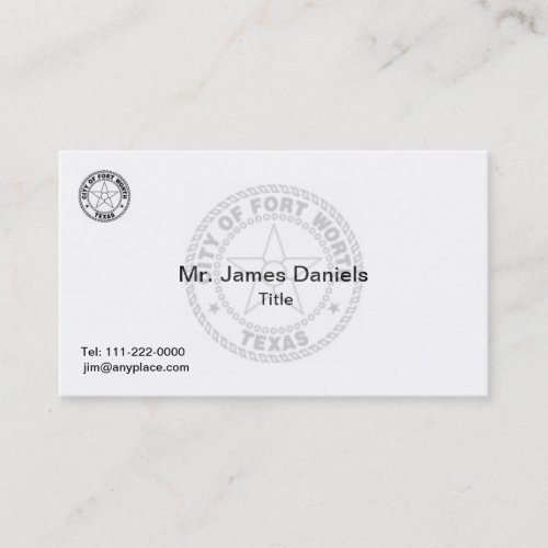 Fort Worth Texas Great Seal Business Card