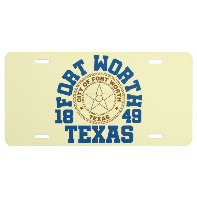 Fort Worth,Texas License Plate (Front)