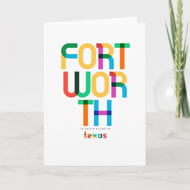 Fort Worth Texas Mid Century, Pop Art, Card (Front)