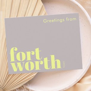 Fort Worth Texas modern pink red Postcard