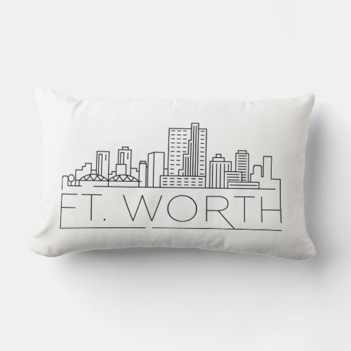 Fort Worth Texas Skyline Lumbar Pillow