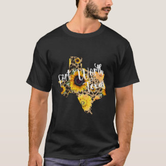 Fort Worth Texas Sunflower Gift Vacation Travel Le T-Shirt
