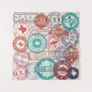 Fort Worth Texas: travel stamps. Tapestry