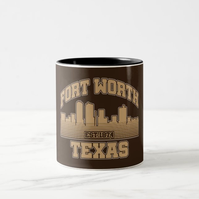 Fort Worth,Texas Two-Tone Coffee Mug (Center)