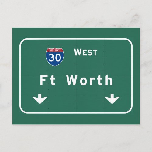 Fort Worth Texas tx Interstate Highway Freeway  Postcard