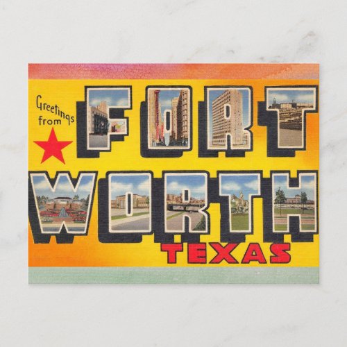 Fort Worth Texas Vintage Travel Postcard