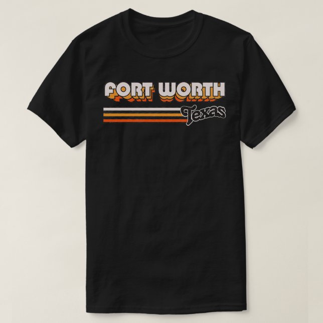 Fort Worth TX City Stripes T-Shirt (Design Front)