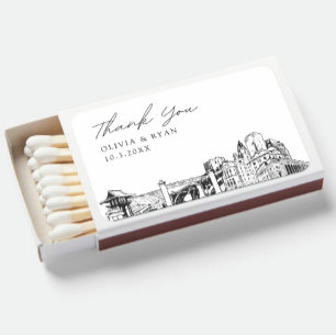 Fort Worth Wedding Favor Custom Thank You Matchboxes