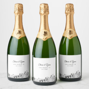 Fort Worth Wedding Personalized Champagne Label