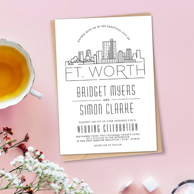 Fort Worth Wedding | Stylized Skyline Invitation (Creator Uploaded)