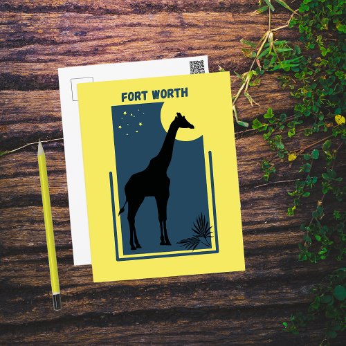 Fort Worth Zoo Texas Vintage Giraffe Postcard