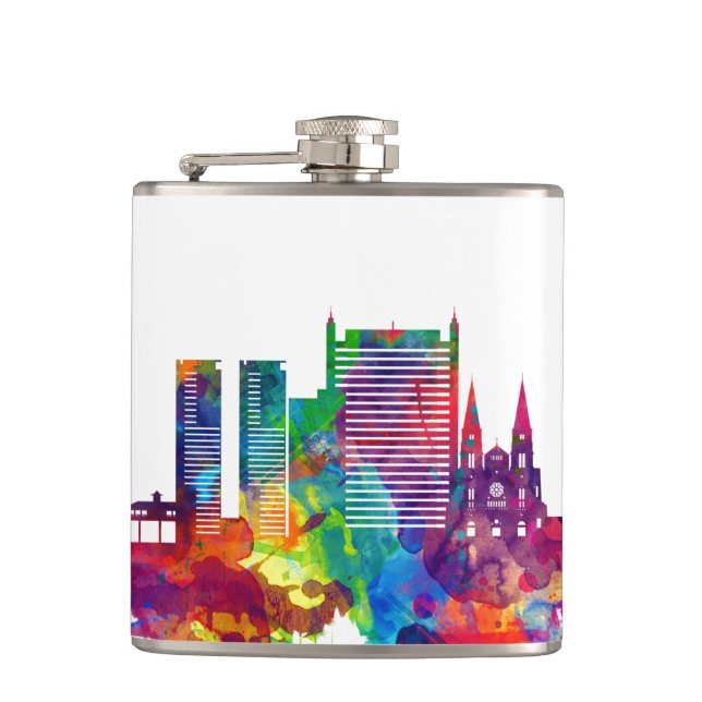 Fortaleza Brazil Skyline Flask (Front)