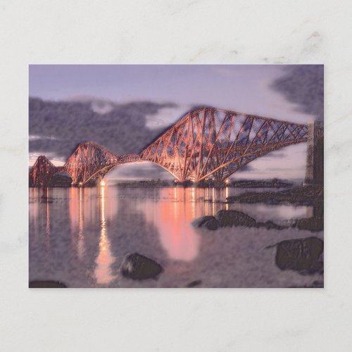 Forth Bridge Scotland Holiday Postcard