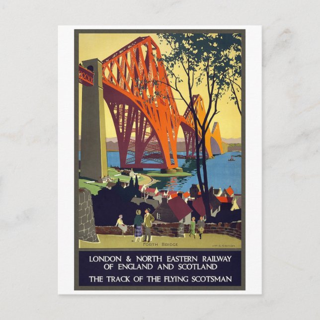Forth Bridge - Vintage Travel Poster Art Postcard (Front)