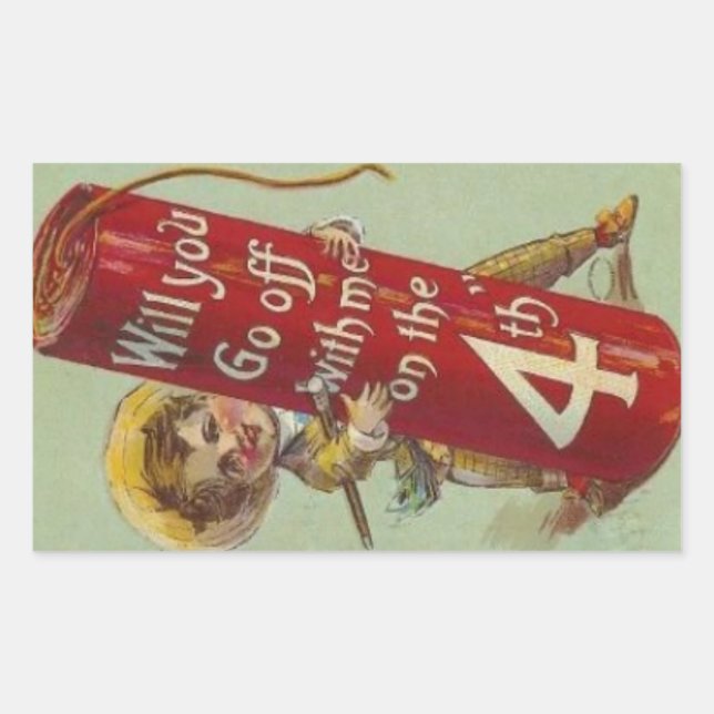Forth of July Go Off With Me Rectangular Sticker (Front)