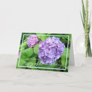 Fortieth Birthday Adele Hydrangeas Elegant Modern Card