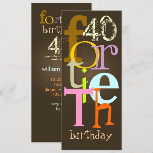 Fortieth Birthday Party Invitations