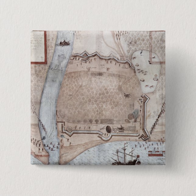 Fortified Encampment, Puerto Rico Button (Front)