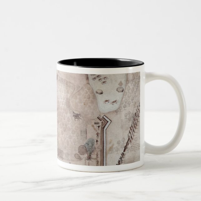 Fortified Encampment, Puerto Rico Two-Tone Coffee Mug (Right)
