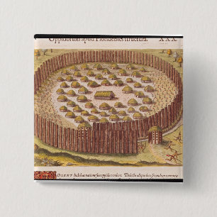 Fortified Indian Village, from 'Brevis 2 Pinback Button