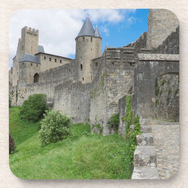 Fortified Wall of Carcassonne Beverage Coaster (Front)