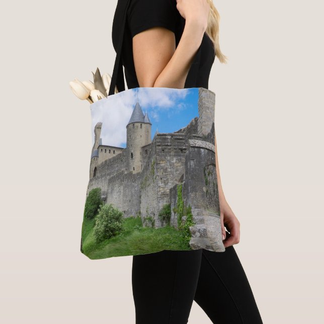 Fortified Wall of Carcassonne Tote Bag (Close Up)