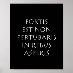 Fortis est non pertubaris in rebus asperis poster
