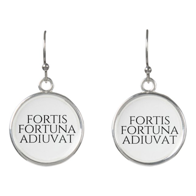 Fortis Fortuna Adiuvat Earrings (Front)