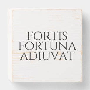 Fortis Fortuna Adiuvat Wooden Box Sign