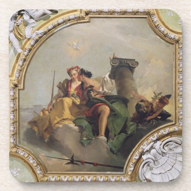 Fortitude and Justice, from the 'Sala Capitolare' Drink Coaster (Front)