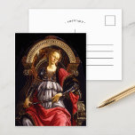 Fortitude | Botticelli Postcard<br><div class="desc">Fortitude (1470) by Italian Renaissance artist Sandro Botticelli. This original work is tempera on panel,  from a set of seven paintings representing Virtues,  intended to decorate the Tribunal Hall of Palazzo della Signoria in Florence.

Use the design tools to add custom text or personalize the image.</div>