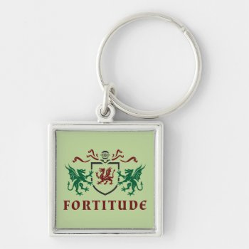 Fortitude Heraldic Blazon Keychain by LVMENES at Zazzle