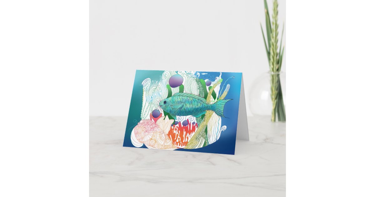 fortnight fish says hello card zazzle com create free printable party invitations