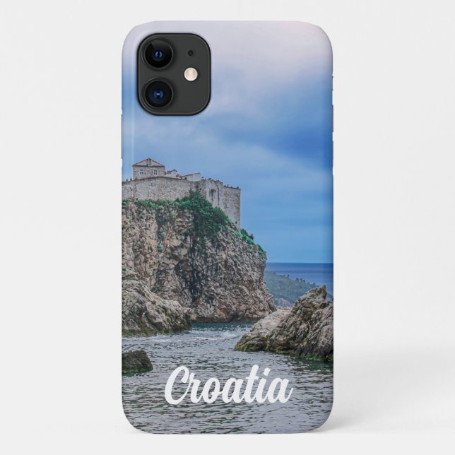 Fortress walls, rocky coast and sea in Croatia Case-Mate iPhone Case (Back)
