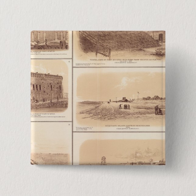 Forts Sumter & Moultrie, Sullivan's Island Pinback Button (Front)
