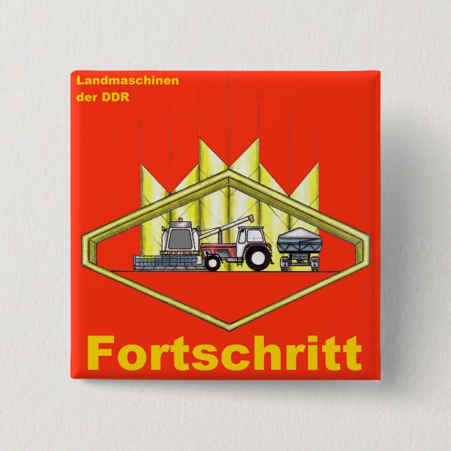 Fortschritt DDR Design Pinback Button (Front)