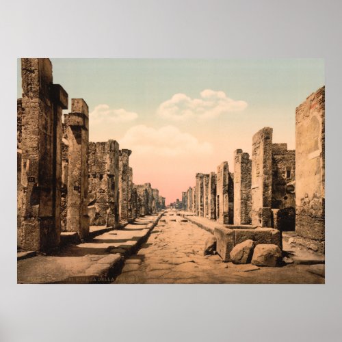 Fortuna Street Pompeii Campania Italy Poster