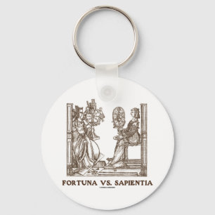 Fortuna vs Sapientia (16th Century Wood Engraving) Keychain