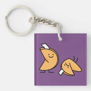 Fortune cookie crispy Chinese sweet dessert lucky Keychain