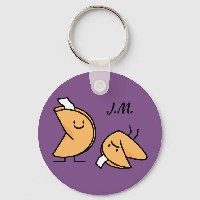 Fortune cookie crispy Chinese sweet dessert lucky Keychain (Front)